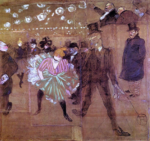  Henri De Toulouse-Lautrec Le Goulue Dancing with Valentin-le-Desosse - Hand Painted Oil Painting
