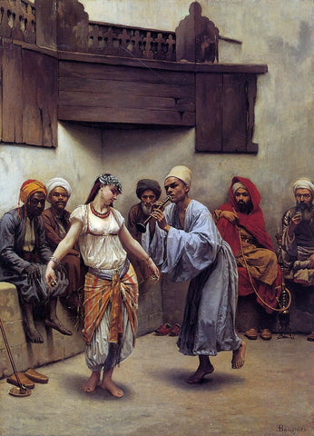  Jacques Baugnies Dancing in a Cafe in Cairo - Hand Painted Oil Painting