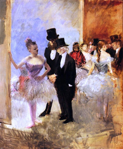  Jean-Louis Forain Gentlemen of the Opera (also known as The Dance Studio) - Hand Painted Oil Painting