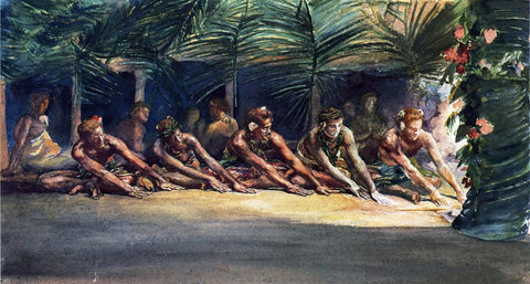  John La Farge Siva Dance at Night (also known as A Samoan Dance) - Hand Painted Oil Painting