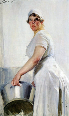  Anders Zorn A Kitchen Maid - Hand Painted Oil Painting