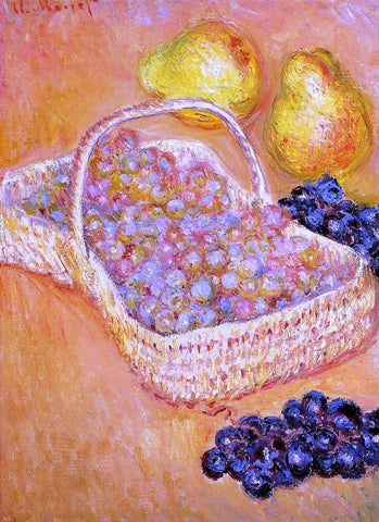  Claude Oscar Monet Basket of Grapes, Quinces and Pears - Hand Painted Oil Painting