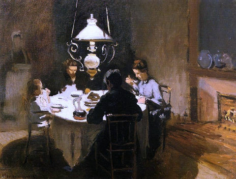  Claude Oscar Monet The Dinner - Hand Painted Oil Painting