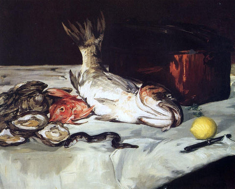  Edouard Manet Still Life with Fish - Hand Painted Oil Painting