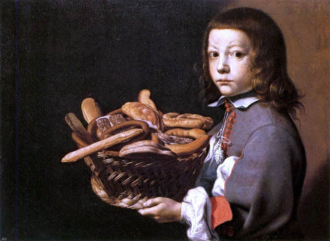  Evaristo Baschenis Boy with a Basket of Bread - Hand Painted Oil Painting