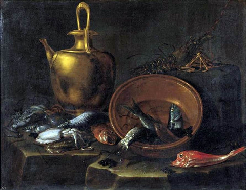  Giuseppe Recco Still-Life with Fish - Hand Painted Oil Painting