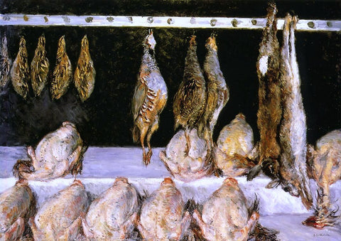  Gustave Caillebotte Display of Chickens and Game Birds - Hand Painted Oil Painting