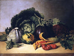  James Peale Still Life: Balsam Apple and Vegetables - Hand Painted Oil Painting