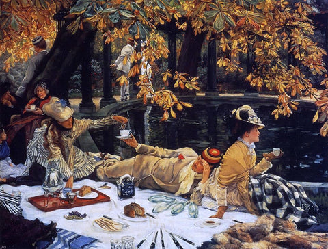  James Tissot Holiday (also known as The Picnic) - Hand Painted Oil Painting