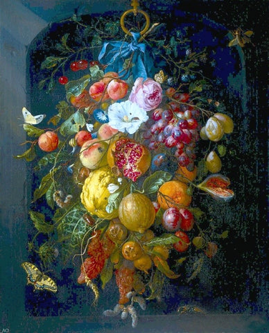  Jan Davidsz De Heem Festoon of Fruit and Flowers - Hand Painted Oil Painting