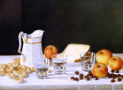  John F Francis Cheese, Crackers and Chestnuts - Hand Painted Oil Painting