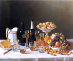  John F Francis Wine, Cheese and Fruit - Hand Painted Oil Painting