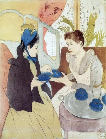  Mary Cassatt The Visit - Hand Painted Oil Painting