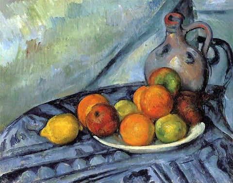  Paul Cezanne Fruit and Jug on a Table - Hand Painted Oil Painting