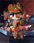 Severin Roesen Fruit Composition with Tazza of Strawberries - Hand Painted Oil Painting