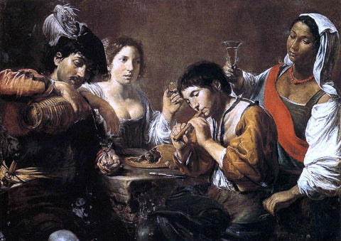  Valentin De boulogne Musician and Drinkers - Hand Painted Oil Painting