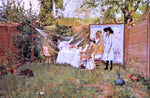  William Merritt Chase The Open Air Breakfast (also known as The Backyard, Breakfast Out of Doors) - Hand Painted Oil Painting