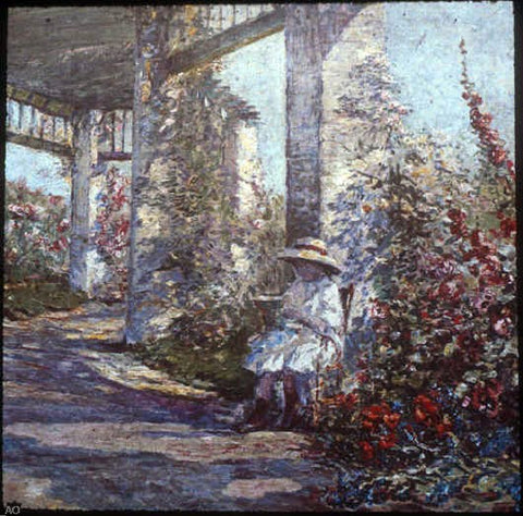  Anna Boch Little Girl in the Garden - Hand Painted Oil Painting