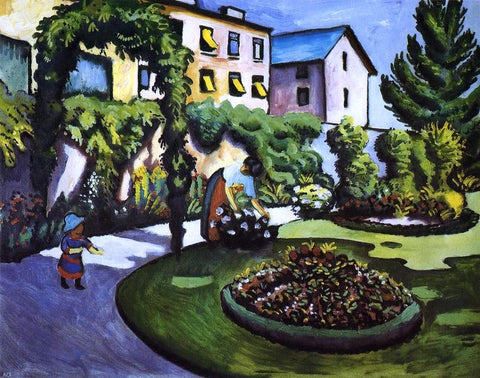  August Macke Garden Picture (also known as The Macke's Garden in Bonn) - Hand Painted Oil Painting