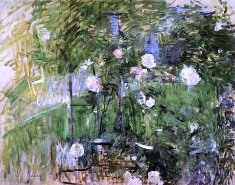  Berthe Morisot A Corner of the Rose Garden - Hand Painted Oil Painting