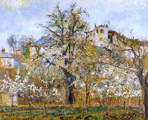 Camille Pissarro Kitchen Garden with Trees in Flower, Spring, Pontoise - Hand Painted Oil Painting