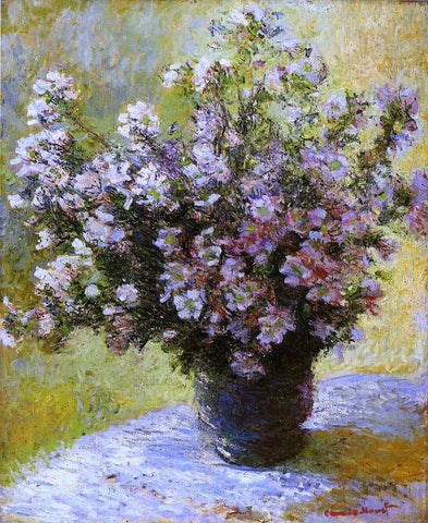  Claude Oscar Monet Bouquet of Mallows - Hand Painted Oil Painting