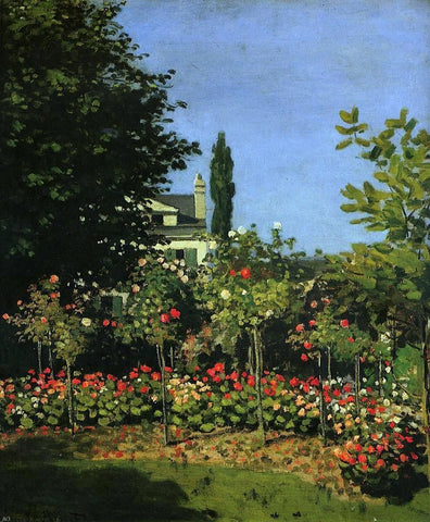  Claude Oscar Monet A Garden in Flower - Hand Painted Oil Painting