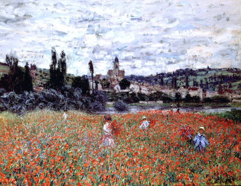  Claude Oscar Monet Poppies near Vetheuil - Hand Painted Oil Painting