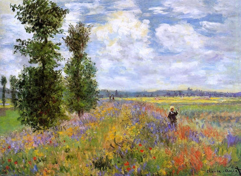  Claude Oscar Monet A Poppy Field, Argenteuil - Hand Painted Oil Painting