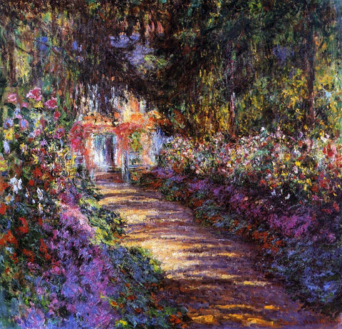  Claude Oscar Monet A Flowered Garden - Hand Painted Oil Painting