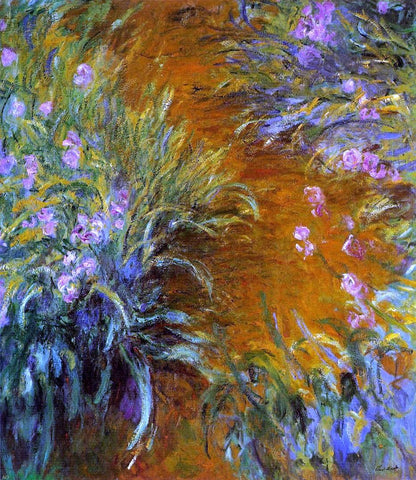  Claude Oscar Monet The Path through the Irises - Hand Painted Oil Painting