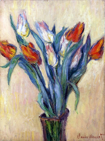  Claude Oscar Monet Vase of Tulips - Hand Painted Oil Painting