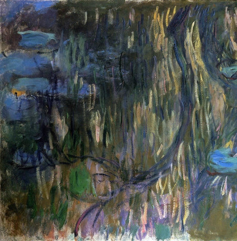  Claude Oscar Monet Water-Lilies, Reflections of Weeping Willows (left half) - Hand Painted Oil Painting