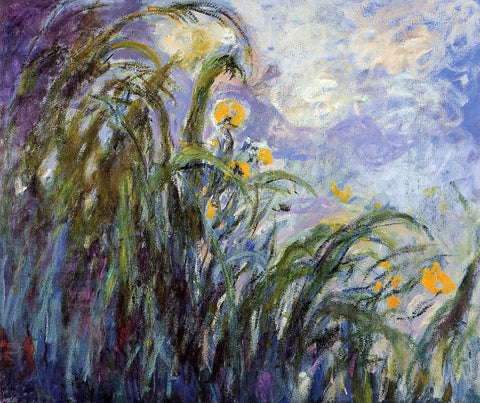  Claude Oscar Monet Yellow Irises - Hand Painted Oil Painting