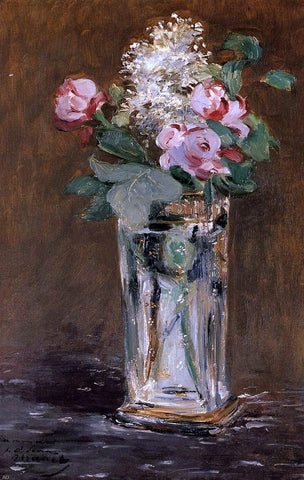  Edouard Manet Flowers in a Crystal Vase - Hand Painted Oil Painting