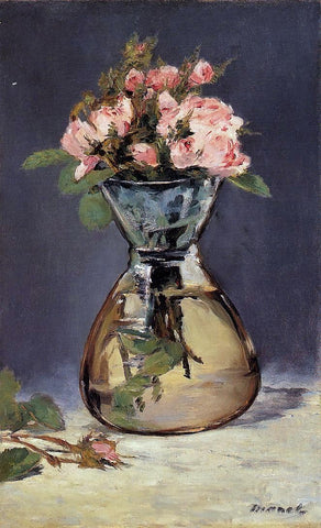  Edouard Manet Mosee Roses in a Vase - Hand Painted Oil Painting