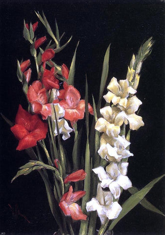  Edward C Leavitt Still Life with Gladiolas - Hand Painted Oil Painting