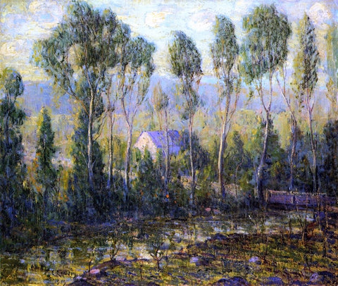  Ernest Lawson Poplars Along a River - Hand Painted Oil Painting