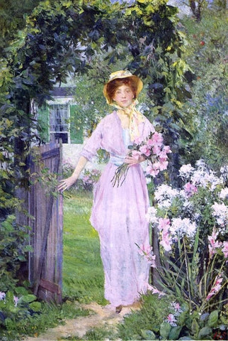  Francis Coates Jones Young Woman in the Garden - Hand Painted Oil Painting