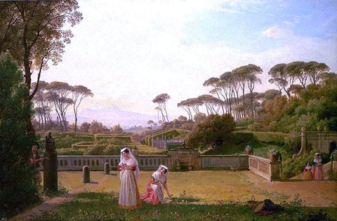  Franz Ludwig Catel Garden of the Villa Doria Pamphili in Rome - Hand Painted Oil Painting
