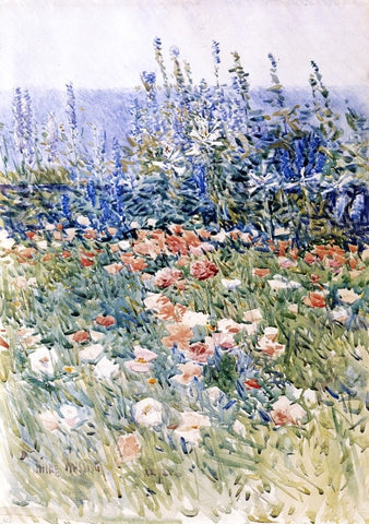  Frederick Childe Hassam Flower Garden, Isles of Shoals - Hand Painted Oil Painting