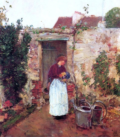  Frederick Childe Hassam The Garden Door - Hand Painted Oil Painting