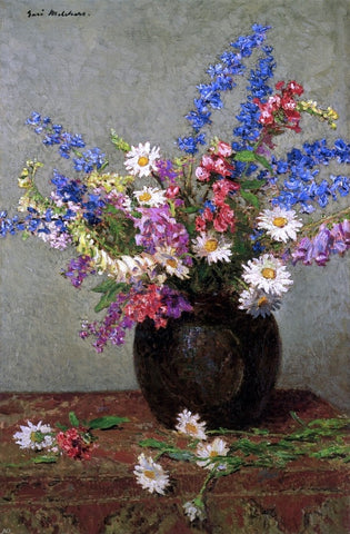  Gari Melchers July Flowers - Hand Painted Oil Painting