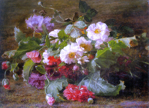  Geraldine Jacoba Van De Sande Bakhuyzen Poppies and Wild Roses - Hand Painted Oil Painting