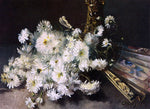  Guillaume Vogels A Still Life With Chrysanthemums And A Fan - Hand Painted Oil Painting