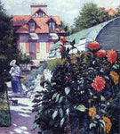  Gustave Caillebotte Dahlias: The Garden at Petit Gennevilliers - Hand Painted Oil Painting