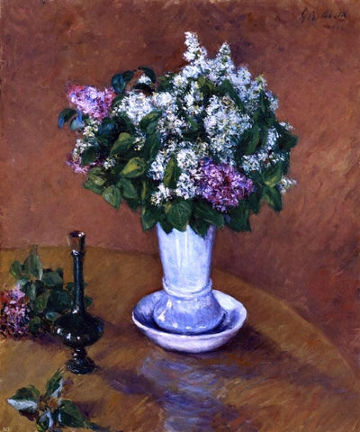  Gustave Caillebotte Still LIfe with a Vase of Lilacs - Hand Painted Oil Painting