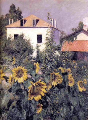  Gustave Caillebotte Sunflowers, Garden at Petit Gennevilliers - Hand Painted Oil Painting