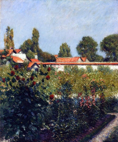  Gustave Caillebotte The Garden of Petit Gennevillers, the Pink Roofs - Hand Painted Oil Painting