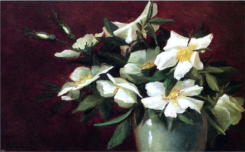  Harriet Cheney White Roses - Hand Painted Oil Painting